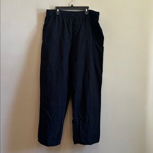 Basic Editions Pants Large Black Elastic Waist Trousers Casual Women's